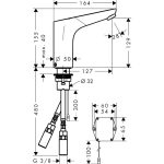 Hansgrohe Focus baterie lavoar electronica cu reglaj de temperatura, alimentare cu baterii - imagine 2