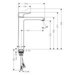 Hansgrohe Metris 260 baterie lavoar inalta fara ventil, crom - imagine 2