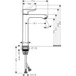 Hansgrohe Metris 200 baterie lavoar inalta fara ventil, crom - imagine 2