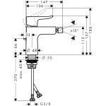 Hansgrohe Metris 70 baterie bideu, crom - imagine 2