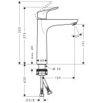 Hansgrohe Focus 190 baterie lavoar inalta fara ventil, crom - imagine 2