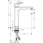 Hansgrohe Focus 230 baterie lavoar inalta fara ventil, crom - imagine 2