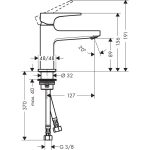 Hansgrohe Metropol 100 baterie lavoar cu ventil push-open, crom - imagine 2
