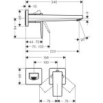 Hansgrohe Metropol baterie lavoar montaj incastrat pipa 225 mm, crom - imagine 2