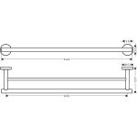 Hansgrohe Logis Universal suport prosop dublu 60 cm. crom - imagine 2