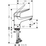 Hansgrohe Novus 70  baterie lavoar cu ventil push-open, crom - imagine 2