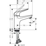 Hansgrohe Novus 100 baterie lavoar cool-start cu ventil push-open, crom - imagine 2