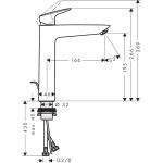 Hansgrohe Logis 190 baterie lavoar inalta cu ventil pop-up, crom - imagine 2