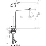 Hansgrohe Logis 190 baterie lavoar inalta fara ventil, crom - imagine 2