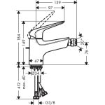 Hansgrohe Novus 70 baterie bideu, crom - imagine 2