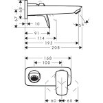 Hansgrohe Logis baterie lavoar montaj incastrat pipa 195 mm, crom - imagine 2