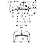 Hansgrohe Logis baterie cada-dus, crom - imagine 2