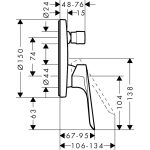 Hansgrohe Logis E baterie dus 2 functii, montaj incastrat, crom - imagine 2