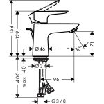 Hansgrohe Talis E 80 baterie lavoar fara ventil, crom - imagine 2