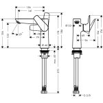 Hansgrohe Talis E 150 baterie lavoar fara ventil, crom - imagine 2