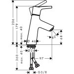 Hansgrohe Talis S 80 baterie lavoar cu ventil push-open, crom - imagine 2