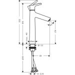 Hansgrohe Talis S 190 baterie lavoar inalta fara ventil, crom - imagine 2