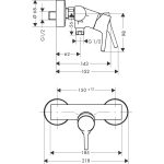Hansgrohe Talis S baterie dus, crom - imagine 2