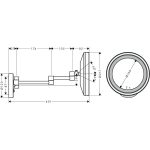 Hansgrohe Logis Universal oglinda cosmetica cu iluminare LED, crom - imagine 2