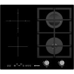 Plita Mixta Pyramis 2+2 Gaz & Vitroceramica,58x51cm, timer, touch control, aprindere automata, gratare fonta, sticla neagra