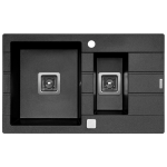 Chiuveta granit Pyramis ARKADIA SQ 78x48 1 1/2B 1D Negru