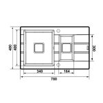 Chiuveta granit Pyramis ARKADIA SQ 78x48 1 1/2B 1D Bej - imagine 2
