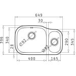 Chiuveta inox Pyramis DIONE 65x40 1 1/2B SM - imagine 2