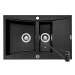 Set Pyramis chiuveta SOFTLINE 1 1/2B 1D si baterie MINUET Black