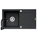 Set chiuveta granit LOTUS & baterie Bello - Black