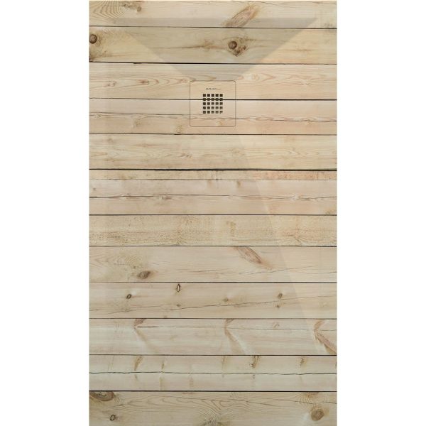 3D Wood Natural Pine cadita dus 70x120 cm, compozit, sifon inclus