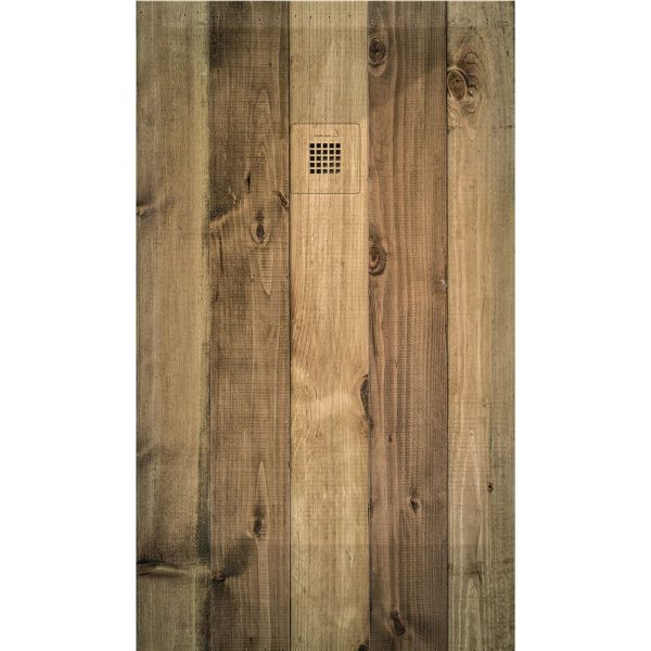3D Wood Oak Smoked cadita dus 70x110 cm, compozit, sifon inclus