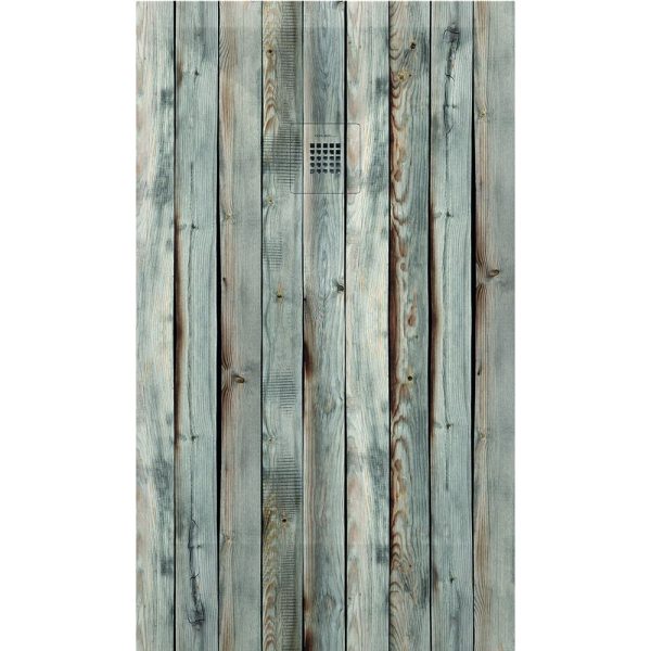 3D Wood Rustic cadita dus 70x80 cm, compozit, sifon inclus