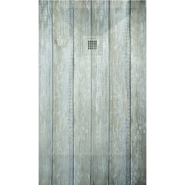 3D Wood White Patina cadita dus 70x110 cm, compozit, sifon inclus