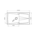 Chiuveta Granit Caldera 100x51 1B1D Alb - imagine 2