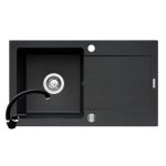 Set chiuveta granit LOTUS & baterie OSSIA - Black