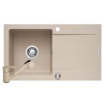 Set chiuveta granit LOTUS & baterie FIDO - Beige