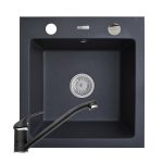 Set chiuveta granit ALYA 1B & baterie ASALIA - Negru