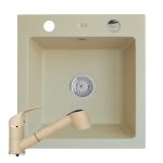 Set chiuveta granit ALYA 1B & baterie FIDO - Bej