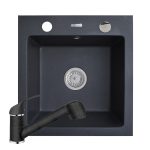 Set chiuveta granit ALYA 1B & baterie FIDO - Negru