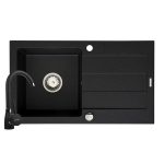 Set chiuveta granit ALYA & baterie BELLO - Negru