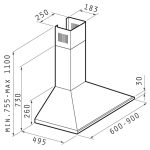 Hota Decorativa CL5 Square Chimney Turbo -60cm- - imagine 2