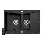 Set chiuveta granit SOFTLINE & baterie FIDO - Negru