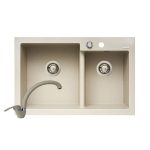 Set chiuveta granit DIPLOS & baterie OSSIA - Bej