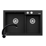 Set chiuveta granit DIPLOS & baterie OSSIA - Negru