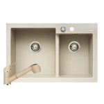 Set chiuveta granit DIPLOS & baterie Fido - Bej
