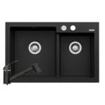 Set chiuveta granit DIPLOS & baterie Fido - Negru
