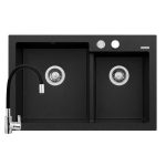 Set chiuveta granit DIPLOS & baterie Flessi - Negru