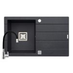 Set chiuveta granit ARKADIA SQ & baterie FLESSI - Negru