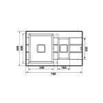 Set chiuveta granit ARKADIA SQ & baterie FIDO - Bej - imagine 2