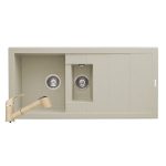 Set chiuveta granit STUDIO 100x48 & baterie FIDO - Bej